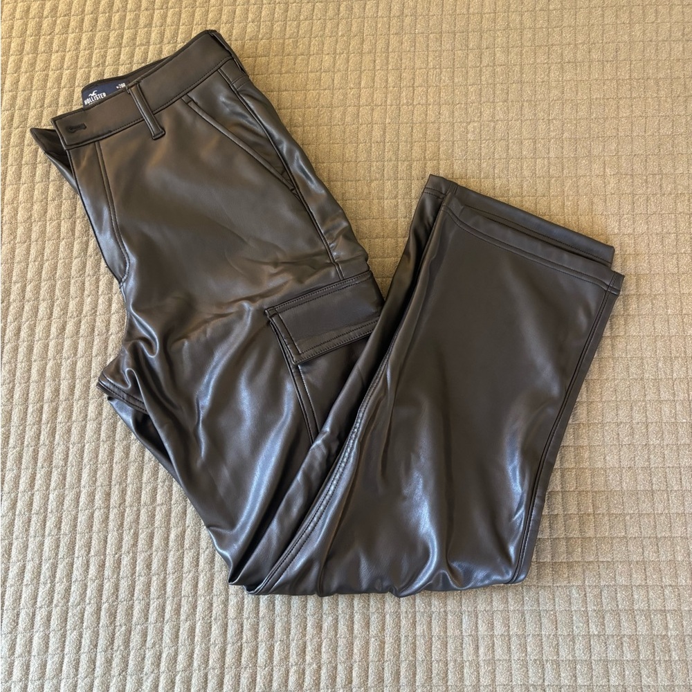Hollister Women's Black Faux Leather Pants